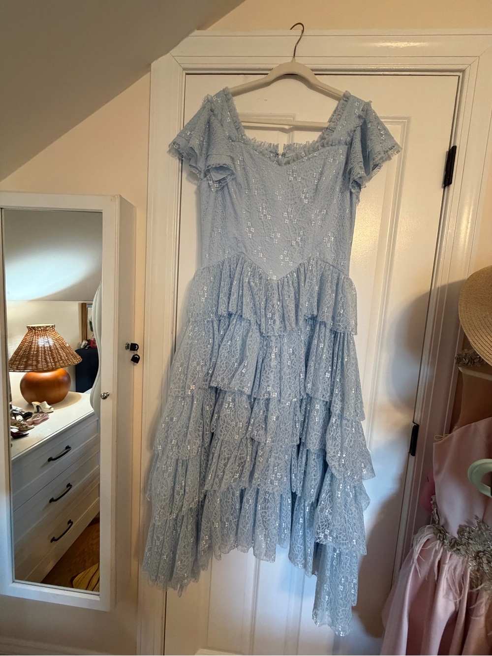 JessaKae Pale Blue Tiered Lace Girls' Dress